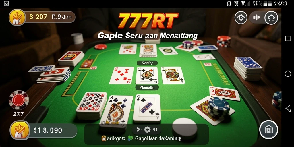 Tampilan gameplay Gaple yang menarik dan interaktif di 777RT.