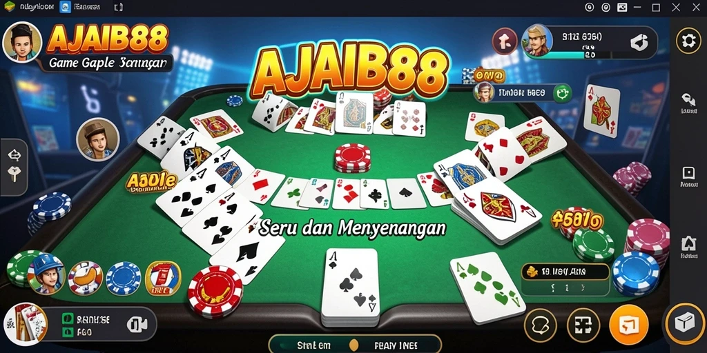 Screenshot gameplay AJAIB88 yang menampilkan aksi seru permainan Gaple.