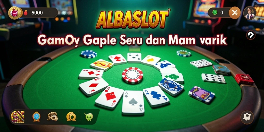 Tampilan gameplay seru Gaple di ALBASLOT.
