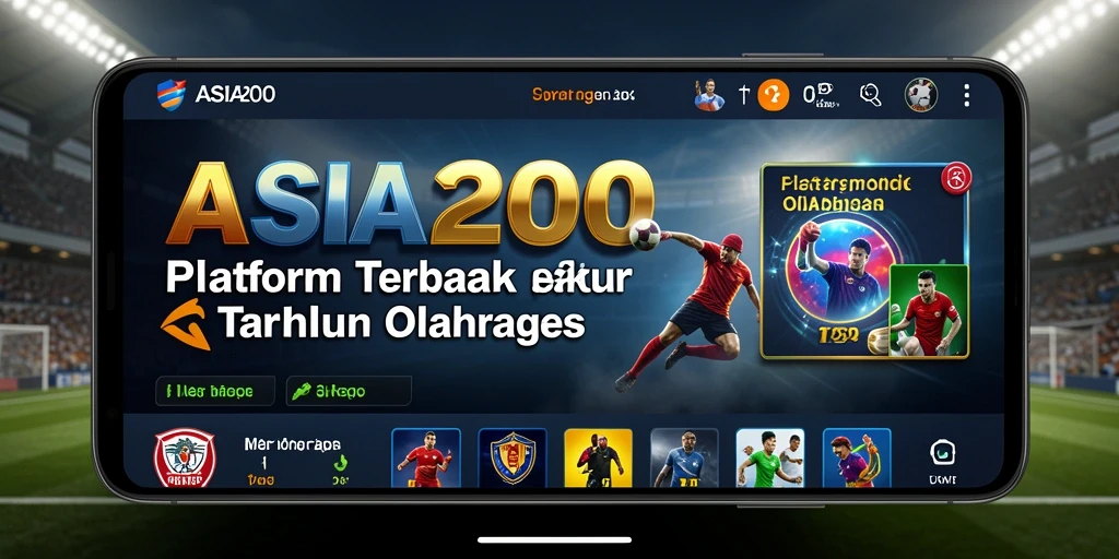 Tampilan antarmuka ASIA200 yang menarik dengan fitur Sportsbook.