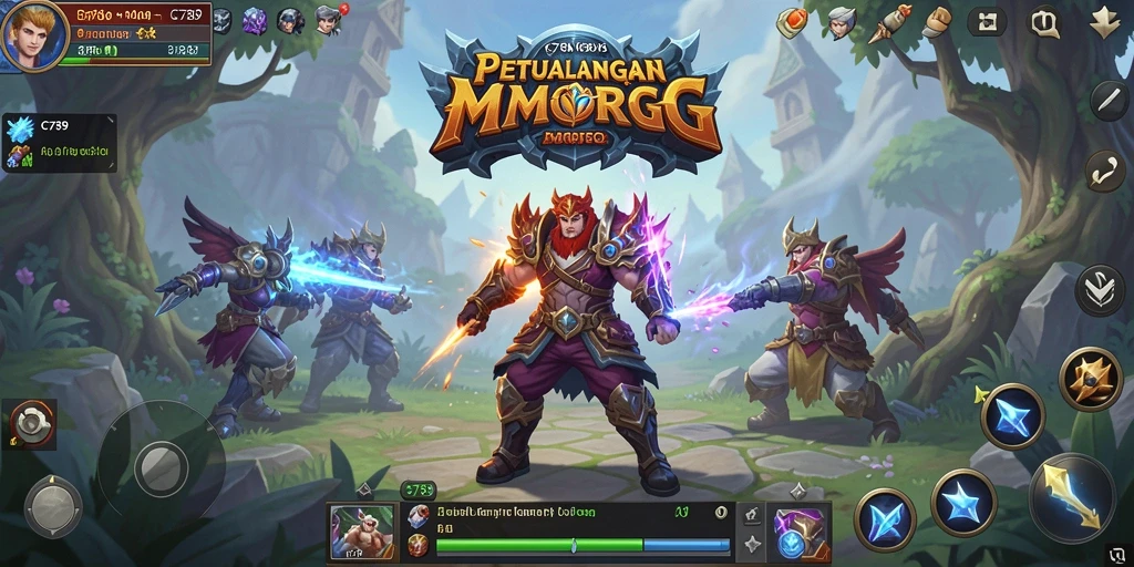 Tangkapan layar gameplay C789 yang menampilkan petualangan epik di dunia MMORPG.