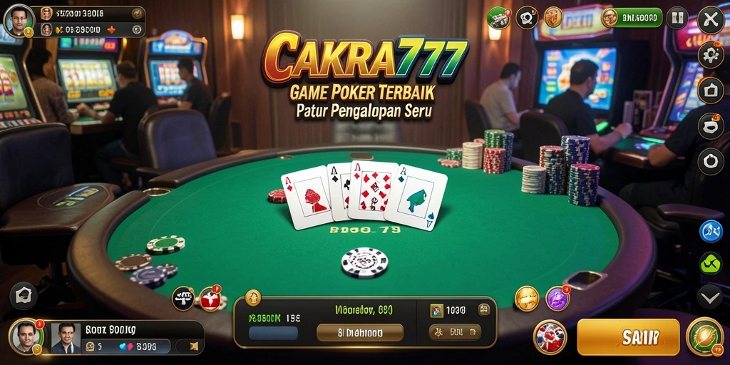 Tampilan gameplay CAKRA777 yang seru dan menarik saat bermain poker.