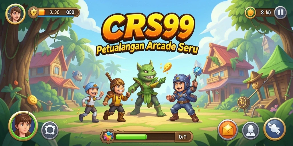 Tampilan gameplay seru CRS99 dengan aksi cepat dan warna cerah.