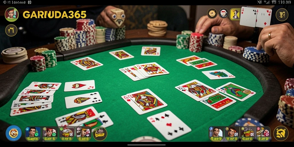 Tampilan gameplay seru dari permainan Gaple GARUDA365.