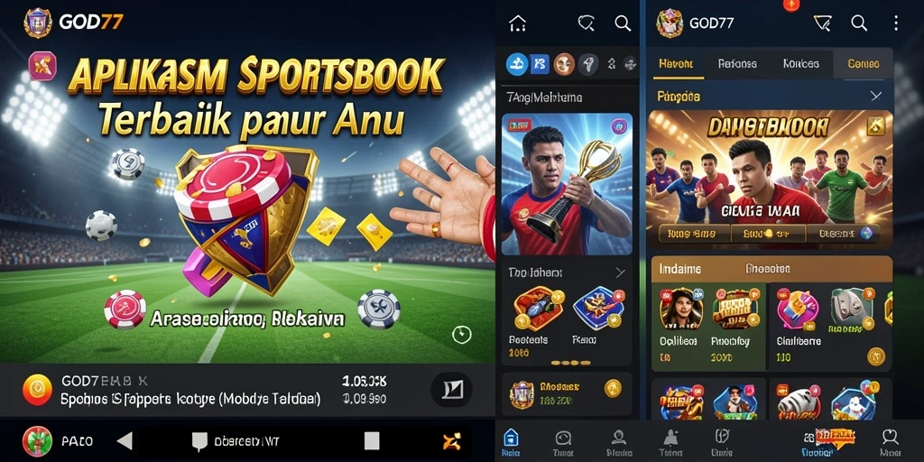 Tampilan gameplay taruhan olahraga di aplikasi GOD77.