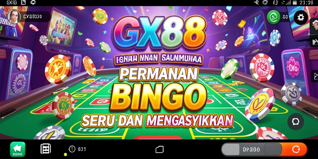 Screenshot utama GX88 menampilkan gameplay Bingo yang seru.