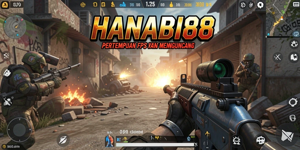 Screenshot dari gameplay HANABI88 yang menampilkan aksi tembak-menembak intens.