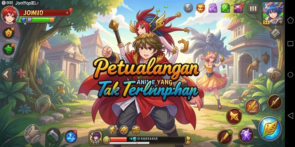 Screenshot utama JONITOGEL menampilkan karakter Anime yang sedang bertarung.