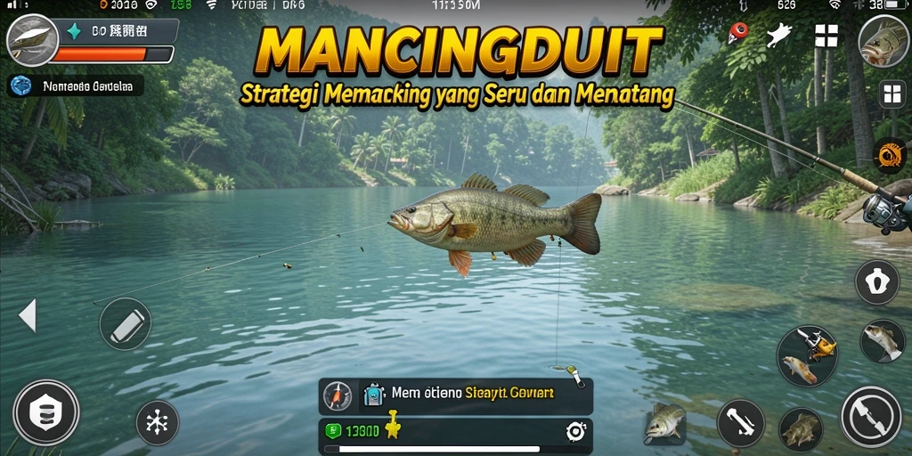 Tampilan gameplay seru di MANCINGDUIT yang menggabungkan strategi dan memancing.