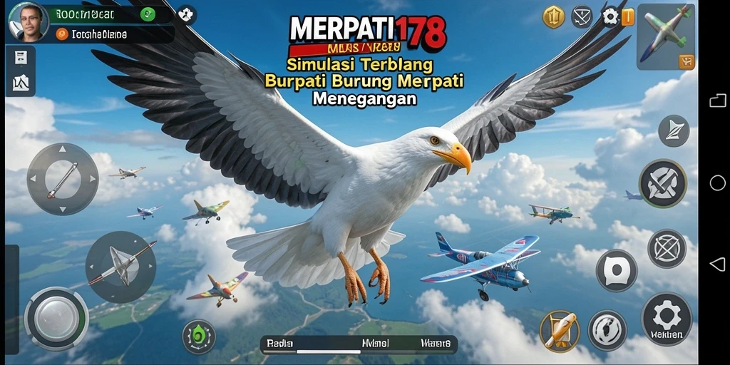 Tampilan gameplay <strong>MERPATI178</strong> yang memukau menunjukkan burung merpati terbang menembus langit biru.