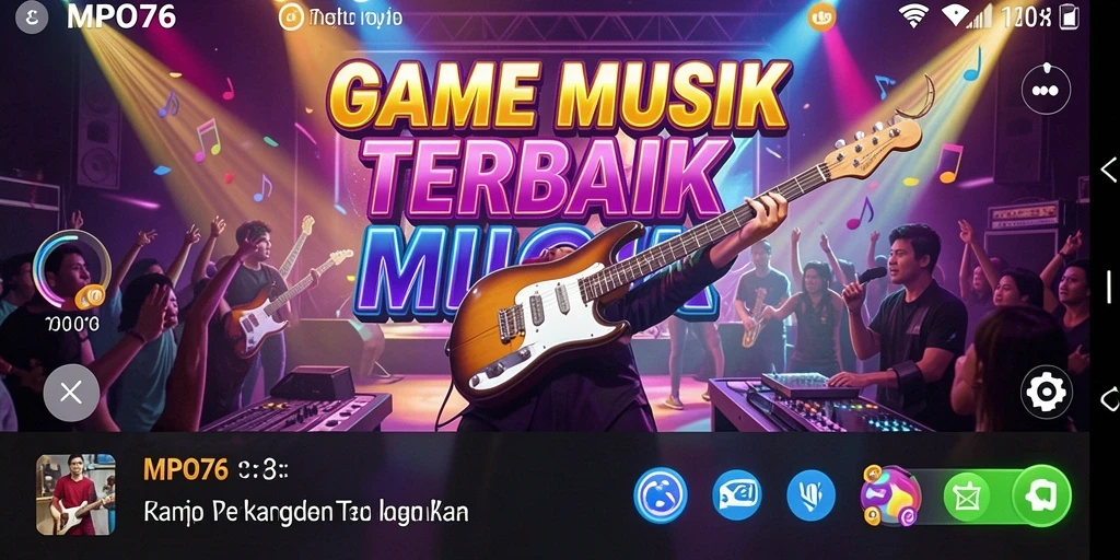 Screenshot MPO76 menampilkan gameplay menarik dengan berbagai lagu dan tantangan.