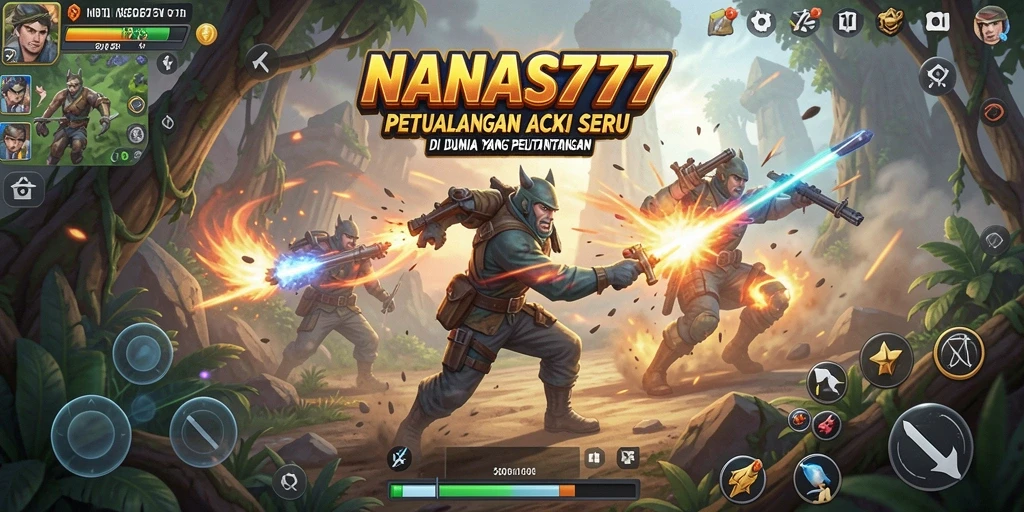 Gameplay NANAS777 yang intens dan menegangkan saat bertempur.