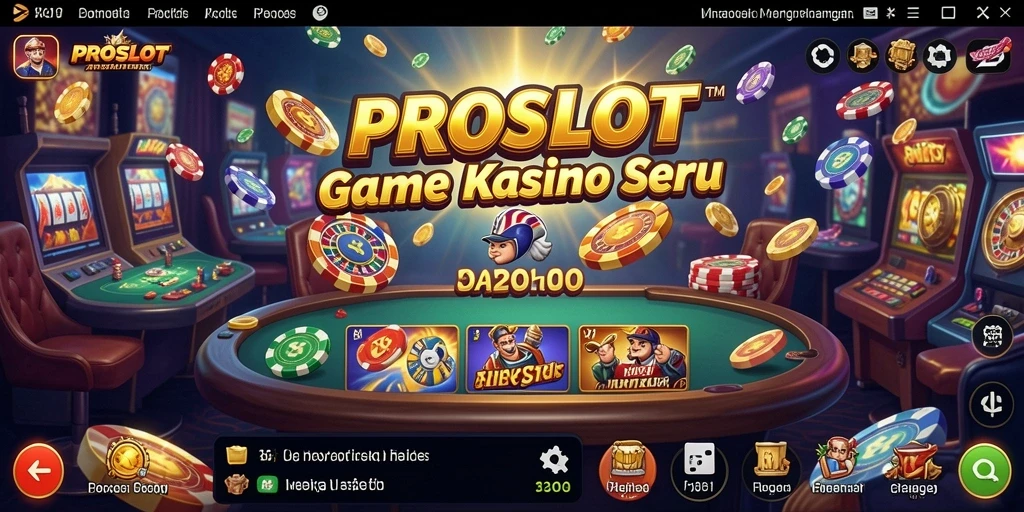 Screenshot gameplay kasino PROSLOT yang menampilkan aksi mendebarkan.