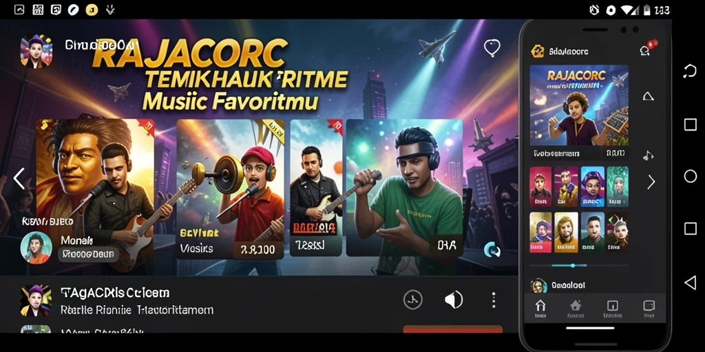 Screenshot gameplay RAJACORC yang menampilkan keseruan bermain musik.