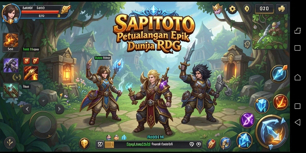 Tampilan gameplay menarik dari SAPITOTO menunjukkan pertempuran seru dan eksplorasi dunia yang luas.