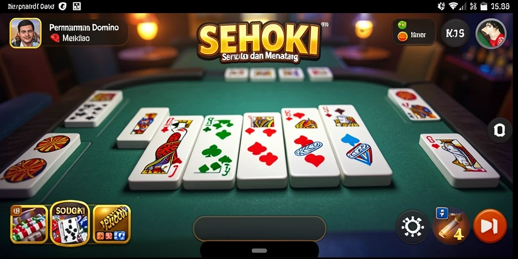 Tampilan gameplay Domino SEHOKI yang mendebarkan dan interaktif.