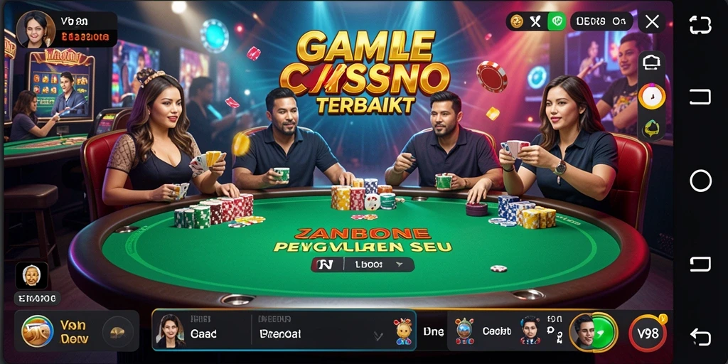 Screenshot gameplay V98 yang menampilkan keseruan Live Casino.