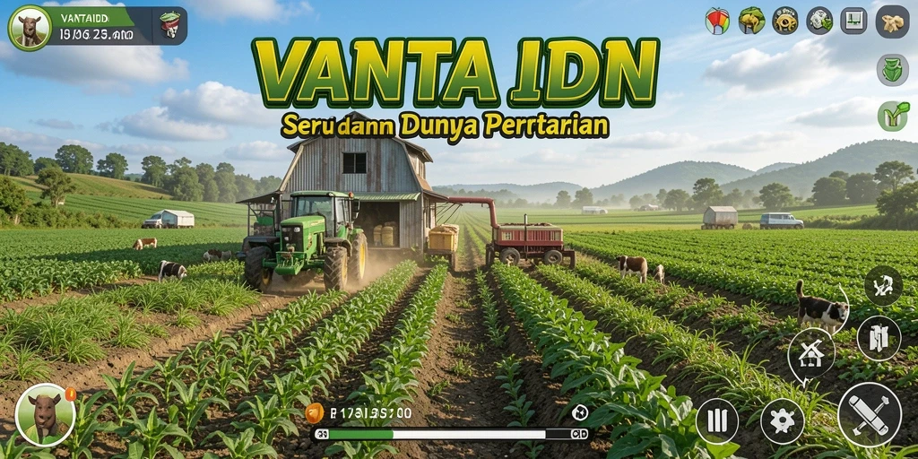 Tampilan gameplay <strong>VANTAIDN</strong> yang menarik saat bertani dan merawat hewan.